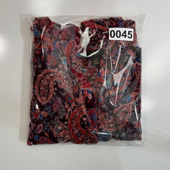 Cupio Womens L Sleeveless Burgundy Midi Dress Aztec Paisley Mandala Boho Artsy - Picture 13 of 15